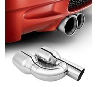 Universal Edelstahl Doppelrohr Auspuffblende Endrohr Auspuff Blende Sportauspuff