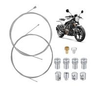 Universal Kabelreparatursatz, 2 Stück 2m Motorrad Universal Seilzug,Universal Reparaturset Bowdenzug Gaszug Schaltzug Kupplungszug mit 9X Nippel für Mofa, Moped, Fahrrad, MX Offroad