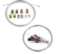 Universal Kabelreparatursatz,2 Stück 2M Universal Reparaturset Bowdenzug Gaszug Schaltzug Kupplungszug Fahrrad Roller Mofa Moped mit 10 Nippel Motorrad Universal Seilzug für Mofa Moped,Fahrrad