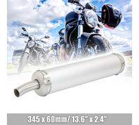 Universal Motorrad Auspuff Schalldämpfer Rostfreier Stahl 280 x 60mm Silber Ton