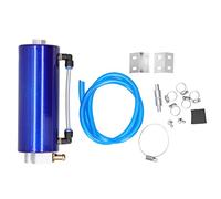 Universal Oil Catch Tank, Aluminium Legierung Reservoir Can Kit mit Rohrhalterung, Klemmen, Schrauben und Muttern - Leichtgewicht, Effiziente Ölabscheidung, Für Motorrad und Auto (Blau)