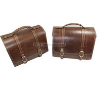 Universal Satteltaschen Antik Braun Farbe Reines Leder Für Royal Alle Motorrad