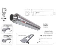 Universaler Auspuff MIVV X-Cone 105 - linker Seite