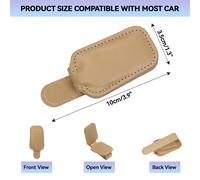 Universaler Auto-Brillenhalter, Aufhänger, Ticket-Clips, (Beige), PU Leder