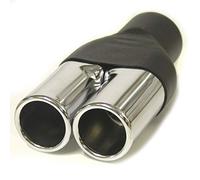 Universell Auspuffblende Doppelrohr Endrohr Auspuff Edelstahl Auto Endrohrblenden Auspuffendrohr Tuning Schalldampf Blende Sport Rund Chrom 60 mm