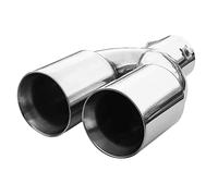 Universell Auspuffblende Doppelrohr Endrohr Edelstahl Auto Endrohrblenden Auspuffendrohr Auspuffrohr Tuning Schalldampf Blende Sport Rund Chrom Auspuffspitzen
