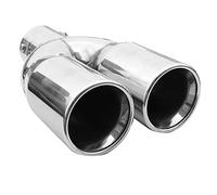 Universell Auspuffblende Doppelrohr Endrohr Edelstahl Auto Endrohrblenden Auspuffendrohr Auspuffrohr Tuning Schalldampf Blende Sport Rund Chrom Auspuffspitzen