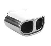 Universell Auspuffblende Doppelrohr Endrohr Edelstahl Auto Endrohrblenden Auspuffendrohr Auspuffrohr Tuning Schalldampf Blende Sport Oval Chrom Auspuffspitzen