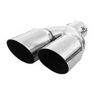 Universell Auspuffblende Doppelrohr Endrohr Edelstahl Auto Endrohrblenden Auspuffendrohr Auspuffrohr Tuning Schalldampf Blende Sport Rund Chrom
