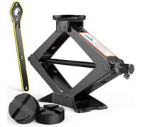 Universelle Wagenheber 3T, Neues Upgrade Scherenwagenheber mit 2Pcs Wagenheber Gummiauflage Schützt PKW, Tragbarer Car Jack mit Radmutternschlüssel, Auto-Notfallset für SUV MPV Wartung und Reparatu