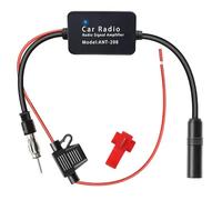 Universeller Autoradio Antennenverstärker 12V FM DAB Adapter Radio Verstärker mit Hoher Verstärkung Geringes Rauschen Einfache Installation mit Kleber und Clip für Auto FM Radio Antennen