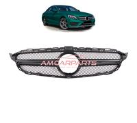 Upgrade Design Kühlergrill / Sportgrill passend für Mercedes Benz C-Klasse W205 / S205 / A205 / C205 13-18 Matt schwarz / Hochglanz schwarz
