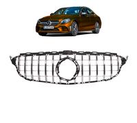 Upgrade Design Kühlergrill / Sportgrill passend für Mercedes Benz C-Klasse W205 / S205 / A205 / C205 Facelift 18-21 Hochglanz schwarz / chrom