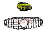 Upgrade Design Kühlergrill / Sportgrill passend für Mercedes Benz E-Klasse W213 / S213 / A238 / C238 Vor-Facelift 16-20 Hochglanz schwarz / chrom