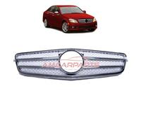 Upgrade Design Kühlergrill / Sportgrill passend für Mercedes C-Klasse (W204) / C-Klasse (S204) Vor-Facelift 07-11 Hochglanz silber / chrom