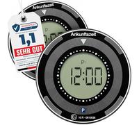 Upgrade4cars 2 x Elektronische Parkscheibe Solar mit Deutscher Zulassung vom Kraftfahrt-Bundesamt | Parkuhr elektrisch mit Batterie | Automatisch & Digital