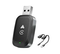 UQAHGRCHR 2 in 1 CarPlay Wireless Adapter für Skoda Enyaq IV 2020-2024, Plug Play, Mini Stabiler USB/Type-C, Konvertiert Kabelgebundenes Carplay In Kabelloses,Black