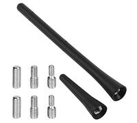 URAQT Antenna Auto, 2 pcs Autoantenne Kurzstabantenne Universell von 6,5cm und 18cm mit 6 Verbindungsschrauben Mini Autoradio Antenne von M4 M5 M6 FM/AM/DAB KFZ Antenne Schwarz mit Verstärktem Empfang