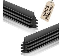 URAQT Scheibenwischer Gummi, 6 Stück 800mm Universal Schwarze Scheibenwischergummi, Ersatz Scheibenwischergummi Meterware, Leiser Streifenfreier Zerlegbar für PKW LKW Bus Vorne & Hinten