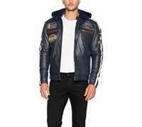 URBAN 5884 Motorradjacke Herren Leder, Herrenjacke aus Lammleder, verstaubare Protektoren für Rücken, Schultern und Ellenbogen
