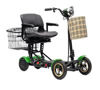 Urban Hopper Seniorenmobil Best Ager Fold, Elektro-Mobilität, 4-Rad, Faltbar, 2x250W Motor, 6 km/h, 40km Reichweite, 980x550x830mm, Grün