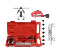 UrbanHui Bördelwerkzeug für Bremsleitungen, metrisches und imperiales Rohr-Bördelwerkzeug mit Cutter, für Einzel- und Doppel-Fackeln auf Kupfer-, Messing-, Aluminiumrohren, 7-teilig