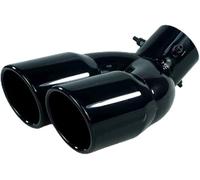 URFEDA 63mm Auspuffblende Doppelrohr Auto Universell Auspuff Schalldämpfer Endrohr Edelstahl Auspuffrohr Endschalldämpfer Auspuffendrohr Gebogener Doppelauslass Rundmund Endrohr
