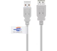 USB 2.0 Hi-Speed-Verlängerungskabel mit USB Zertifikat, Grau 3m