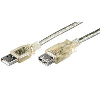 USB 2.0 Verlängerungskabel Verlängerung Stecker A auf Buchse A transparent 0,6 m