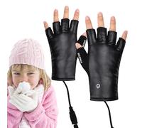 USB Beheizte Handschuhe, USB Heizung Winterhandschuhe, Fingerlos Touchscreen Beheizt, Warm für Motorrad, Geschenk für Frauen Mann