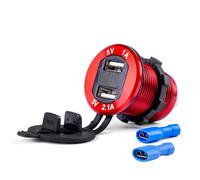 USB Bordladegerät MOD-11 2xUSB Voltmeter 12/24V wasserdicht Motorrad Auto Boot