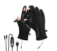 USB-Handschuh, Winterhandschuhe mit 3 Temperaturen, rutschfest, winddicht, mit weichem Innenfutter, thermisch für die Arbeit, Skifahren, Motorrad, Laufen, Angeln