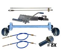 V-900 kg Fahrgestell AM:1300 Anhänger Achsen Set gebremst BWN-Schlegl AS:4100