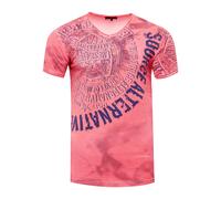 V-Neck T-Shirt mit Strass Steinen Besetzt L