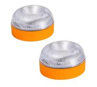 V16 Warnleuchte Auto, 360° Warnleuchte Auto Mit Magnetfuß, IP44 Wasserdicht Rundumleuchte Akku, Mehrere Beleuchtungsmodi, Ersatz Für Warndreieck, Geeignet Für Auto, Motorrad, Wohnmobil & LKW(2STK,A)