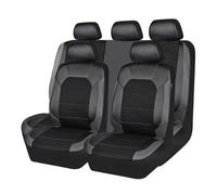 VAEVEN Auto-Sitzbezüge für VW Tiguan 2008-2020 2021 2022 2023 2024 2025, Autositzbezüge Kompletter Satz Sitzbezüge aus Leder, 5 Sitzer Schonbezüge Sitzschoner Vorne Hinten Sitzauflage,B Black+Grey