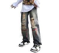 VaiKanhai Motorrad Jeans Herren mit Protektoren Hose Herren Hosen Denim Baggy Jeans Baumwolle gerade Loch lockere Herren Jeans Herrenhose Gürtel Hose Herren Blaue Jeans Herrenjeans