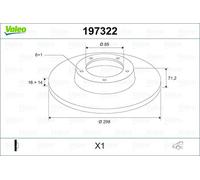Valeo 1x Bremsscheibe [Hersteller-Nr. 197322] für VW, Mercedes-Benz