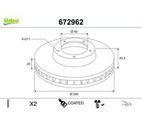 VALEO 2x Bremsscheibe belüftet Vorderachse für Opel Meriva Combo Tour F08 F68