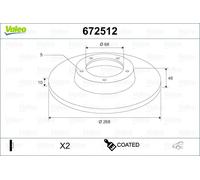 VALEO 2x Bremsscheibe hinten Ø268 mm Voll für VW Sharan 7M8 7M9 7M6 1.9 TDI