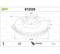 VALEO 2x Bremsscheibe vorne Ø276 mm belüftet für Mercedes-Benz A-Klasse W169