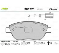 VALEO Bremsbelagsatz, Scheibenbremse FIRST vorne rechts links für FIAT VAUXHALL LANCIA ABARTH OPEL 301721