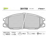 Valeo | Bremsbelagsatz, Scheibenbremse | 301759