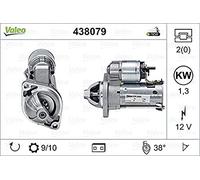 VALEO 438079 Starter Nennleistung: 1,3 kW Stop & Start: NO Zähnezahl: 9 zähne Spannung: 12 V Drehrichtung: CLOCKWISE