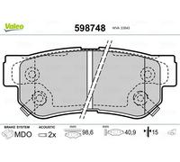 Bremsbeläge Hinterachse 598748 VALEO für HYUNDAI KIA SSANGYONG