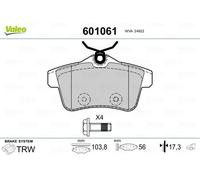 VALEO Bremsbeläge 601061 – Hinterachse für CITROËN, DS, PEUGEOT