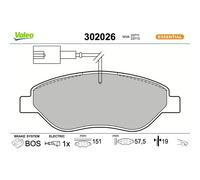 Valeo Bremsbelagsatz, Scheibenbremse ESSENTIAL 302026