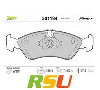 Valeo Bremsbelagsatz Scheibenbremse FIRST 301184 - Vorderachse - Opel/Vauxhall/Daewoo