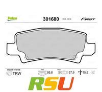 VALEO Bremsbelagsatz Essential 301680, 4er Set Hinterachse - ECE-R90 zertifiziert