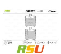 VALEO Bremsbelagsatz Essential 302028, 4er Set Hinterachse - ECE-R90 zertifiziert
